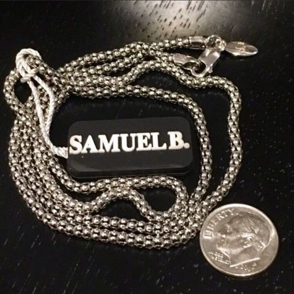 SAMUEL B Sterling Silver 925 Oxidized Popcorn Necklace 24 inches 3mm NWT - Picture 9 of 12